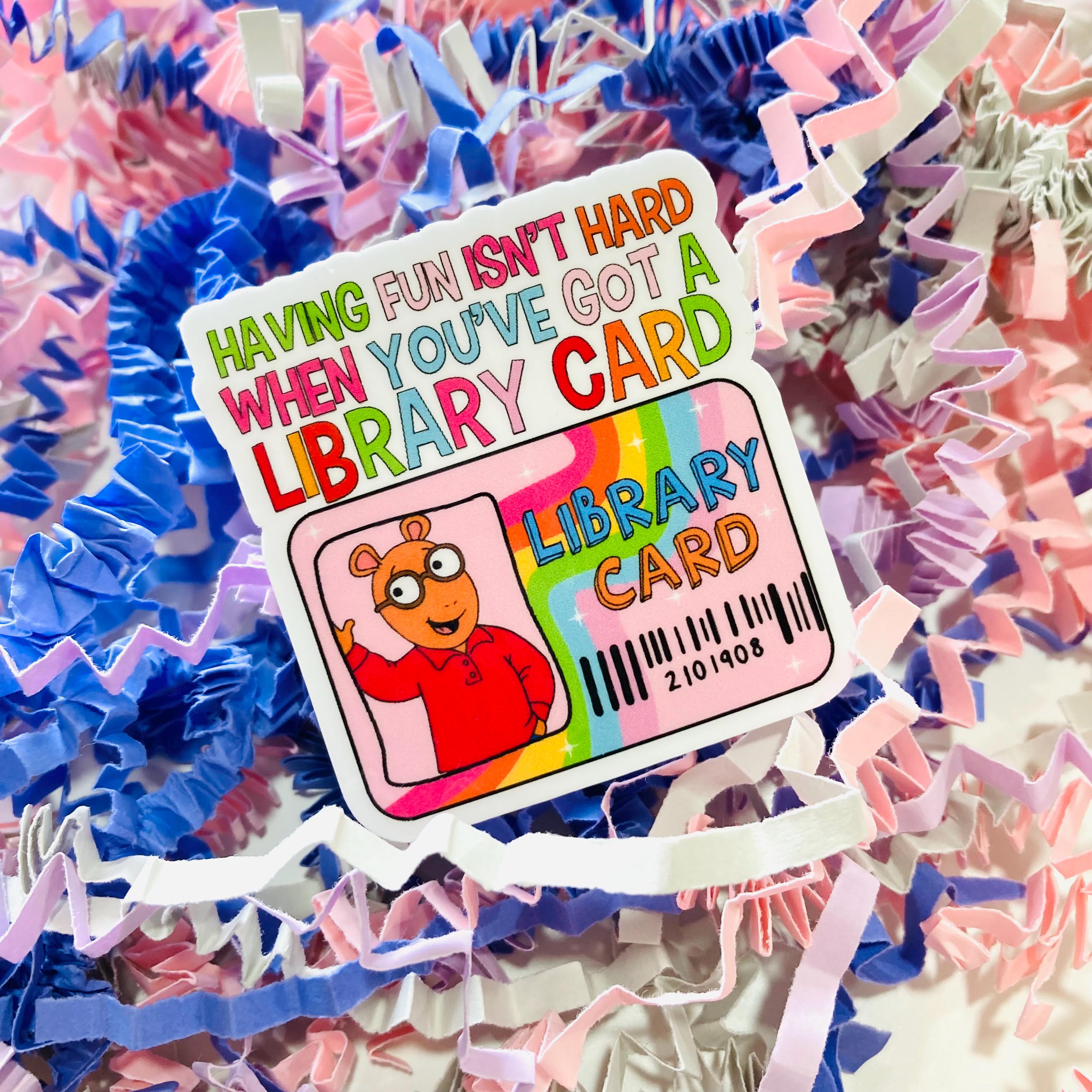 Arthur Library Card Vinyl Sticker, 90’s Retro Kids TV, Water Resistant ...