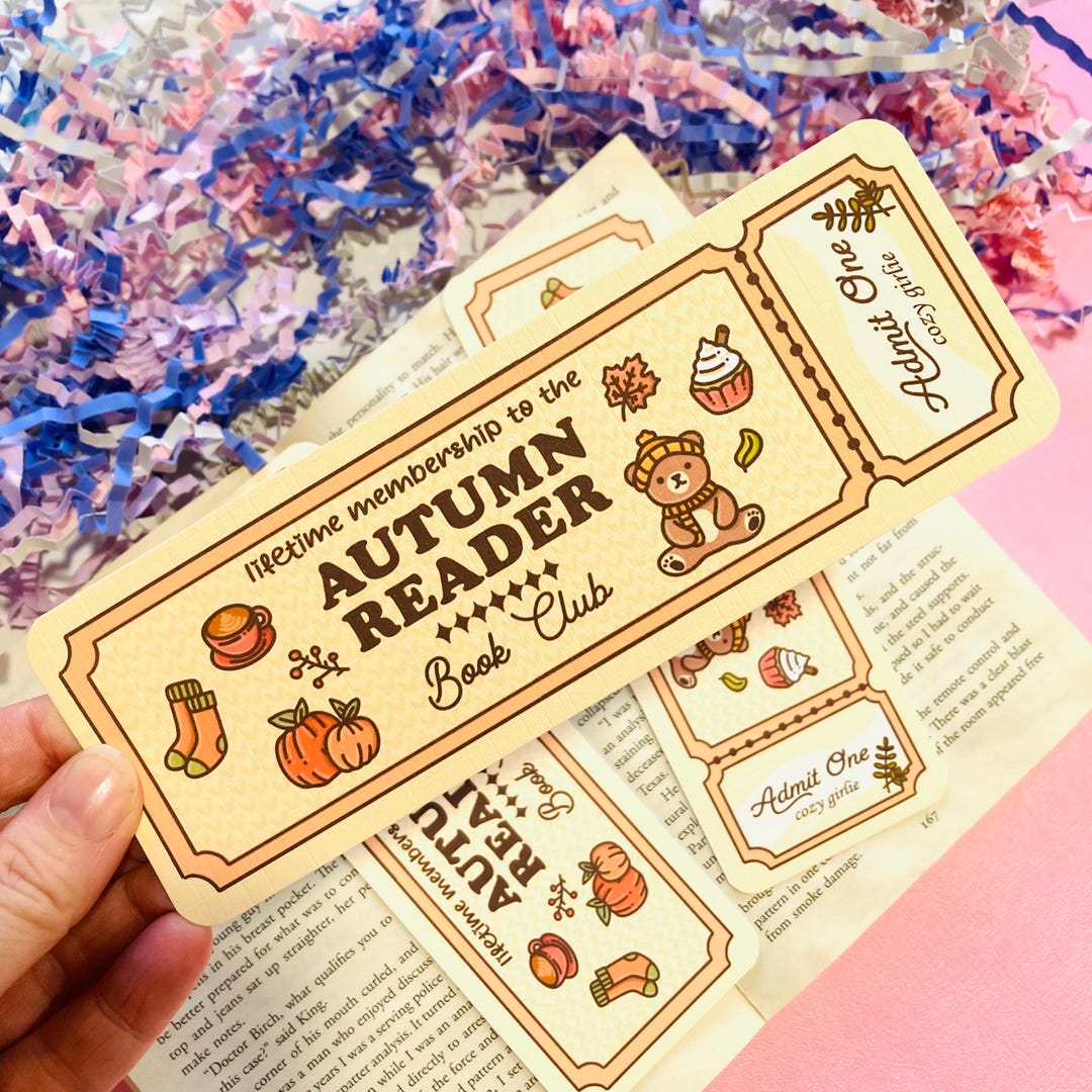 Lifetime Membership to the Autumn Reader Book Club Bookmark, Fall ...