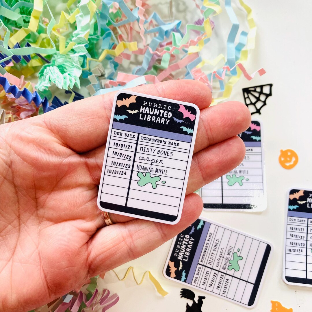 Spooky Public Library Card Sticker, Bookworm Sticker, Bookish Sticker ...