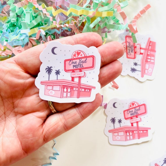 One bed Motel Romance Trope Sticker, Romance Lover Sticker, sticker for book lover, Spicy Book Club, Kindle Sticker, Sticker for kindle Case