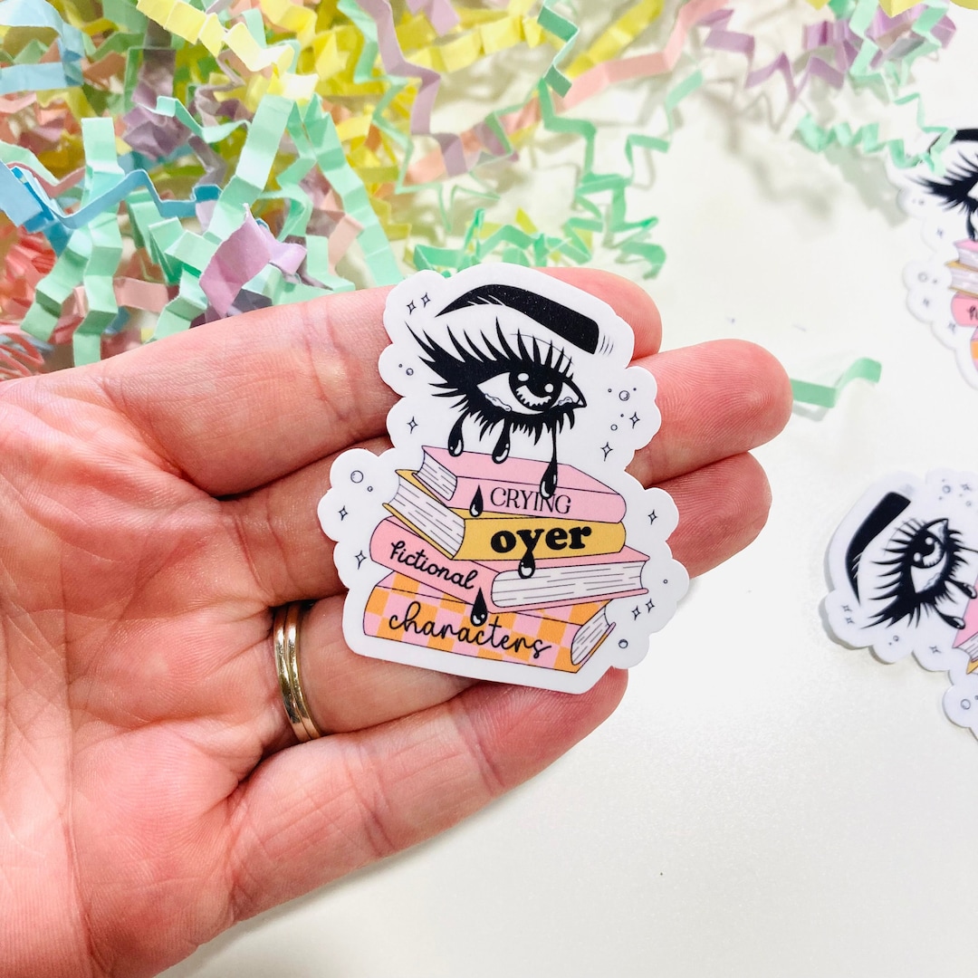 Crying Over Fictional Characters Sticker, Romance Reader Sticker ...