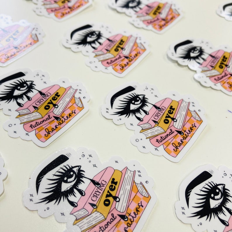 Crying Over Fictional Characters Sticker, Romance Reader Sticker ...