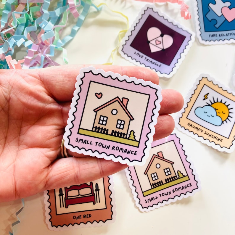 Small town romance stamp 2’ sticker