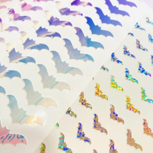 Permanent vinyl bats stickers sheet
