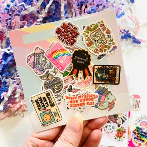 25 MINI WATER RESIATNT BOOKISH DIE CUT STICKER PACK