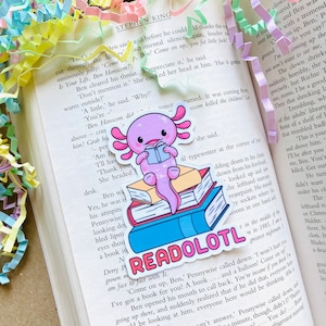 readolotl axolotl laimated dye cut sticker for kindle