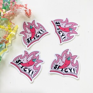 Spicy romance books die cut sticker