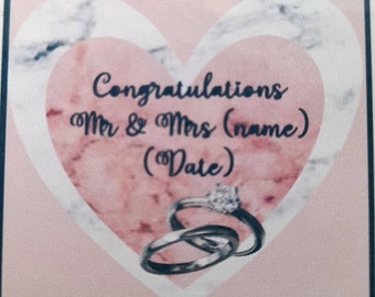 24 Adesivos de parabéns Sr. e Sra. personalizados com nome e data do casamento | feito sob medida | casamento | casal perfeito | chocolates | pessoal