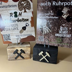 Postkartenhalter, Fotohalter, Ruhrpott, Hammer und Schlägel