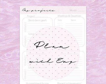 Printable monthly planner for multiple projects - My projects