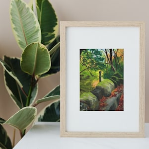 Skipton, 2022, Original Hand-painted Gouache Artwork of Autumnal Forest Scene, A4