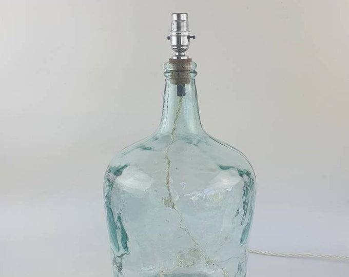 Large Bowl Recycled Glass Table Lamp Base With Multi Coloured Etsy UK