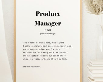 Product Manager Printable Wall Decor, Office Wall Art, Digital Download