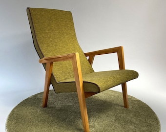 PREORDER: Midcentury modern armchair designed by famous Lithuanian designer Mrs. Stapulioniene, recycled fabric, choose your color