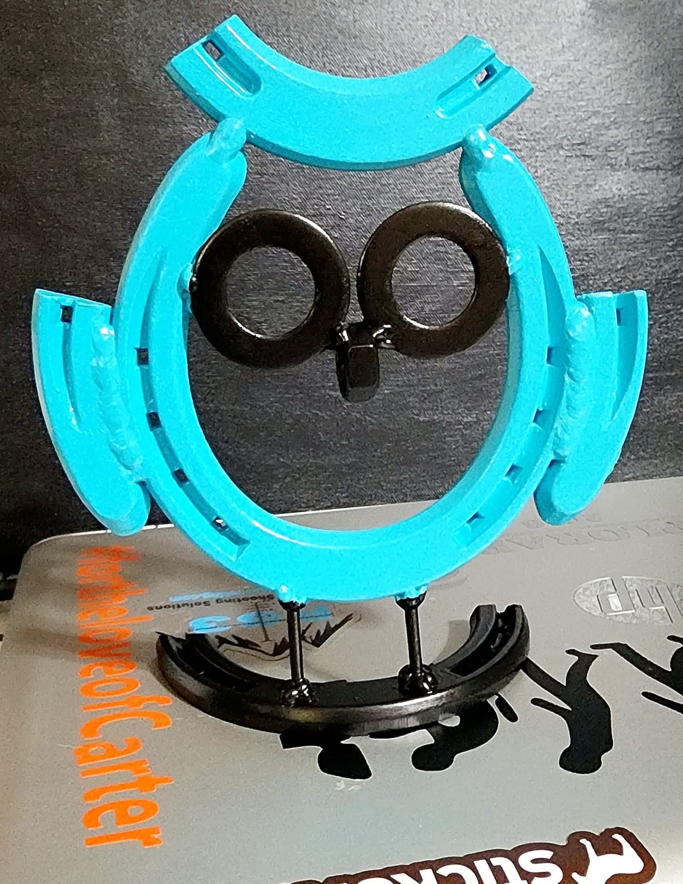 Owl Steel Horseshoe Art Custom Made Hand Made Welded