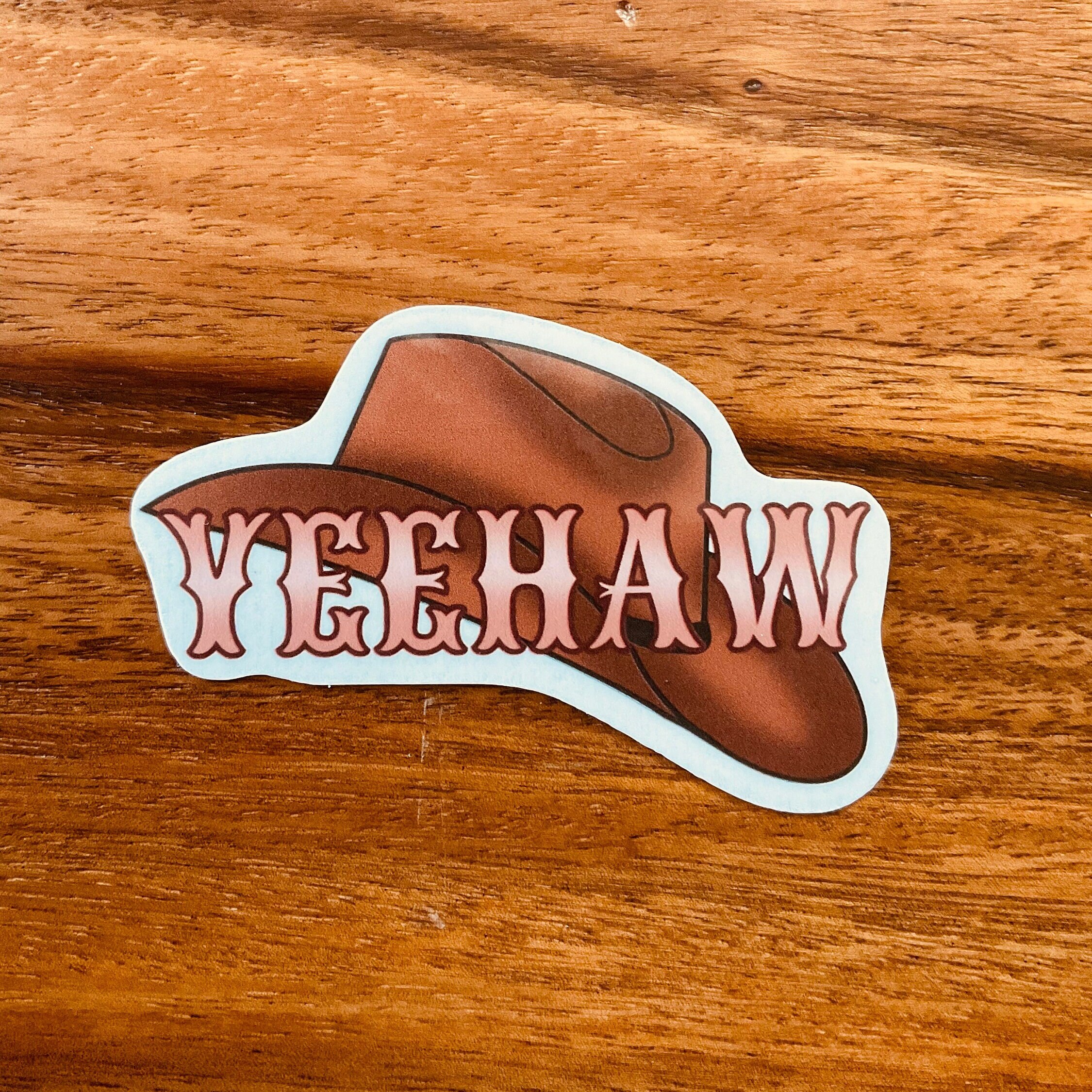 Yeehaw Cowboy Hat Waterproof Vinyl Decal Sticker L Yeehaw Etsy