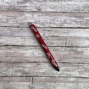 Candy Cane Glitter Pens, Custom Glitter Pens, Epoxy Pens, Glitter Pens, Custom Pens, Ink Joy Pens, Gift for her,  Resin Pens