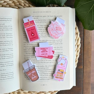 Cute Magnetic Bookmarks, Custom Bookmark, Book Lover Gift, Book Accessories, Booktok, Bookish Merch, Cute Bookmark