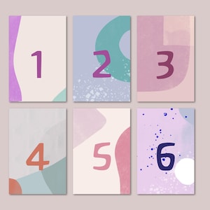 24 Adventskalenderkarten klein / 55x80 mm/ Adventskalender / Adventskalenderzahlen / Weihnachten / Weihnachtskarten / Adventszeit / waldorf