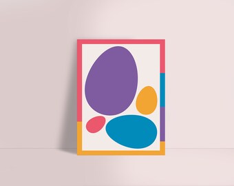 Colorful Easter greetings, postcard DIN A6