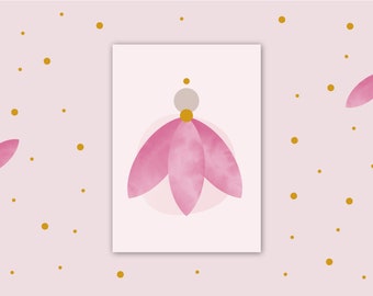 Post and greeting card - butterfly, flower, spring, baptism, birth - uncoated paper / DIN A6