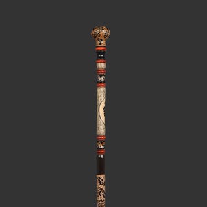 Personalized Cornel Wood Walking Stick: Handmade Knob Handle Cane