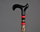 Snake figured handmade walking stick out of cornel wood, Showy and Stylish Cane for Women and Men, Light wooden walking stick cane, Strap