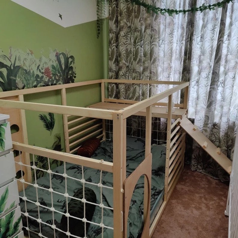 Toddler Gym Bed Painted With Eco Wax or Eco Paint Bed With Etsy Canada