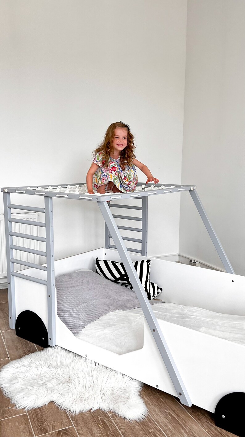 Toddler Floor Bed Wide Color Options Bed With Rails Etsy