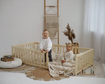 Le lit pour les normes américaines 2,48 entre les rails, | Larges options de couleurs, lit Montessori, lit pour tout-petits, lit pour enfants, lit en bois,