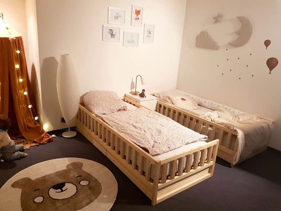 Cama para niños pequeños con cajones cama de madera Etsy España