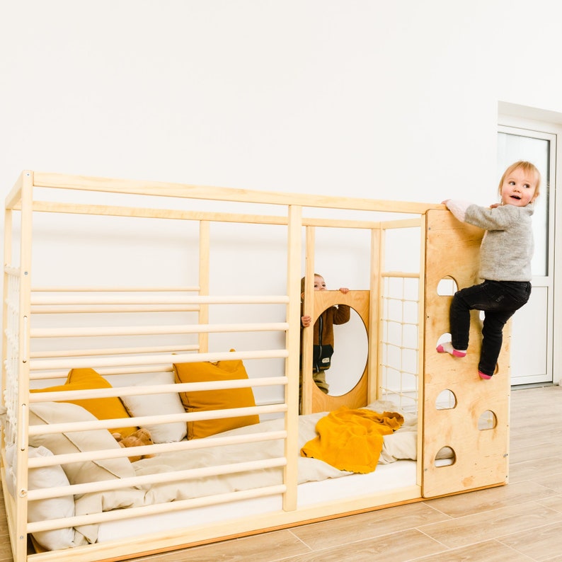 Toddler Gym Bed Painted With Eco Wax Bed With Slats With Etsy