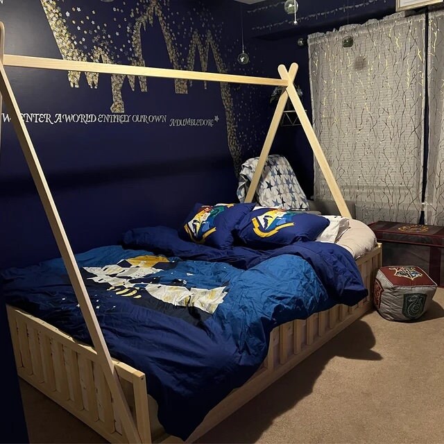 Teepee Toddler House Bed With Slats Floor House Bed With Rails