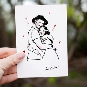 Retrato de pareja personalizado digital a partir de una foto / Dibujo personalizado / Retrato personalizado, Retrato de dibujos animados / Arte digital imprimible / Regalo personalizado