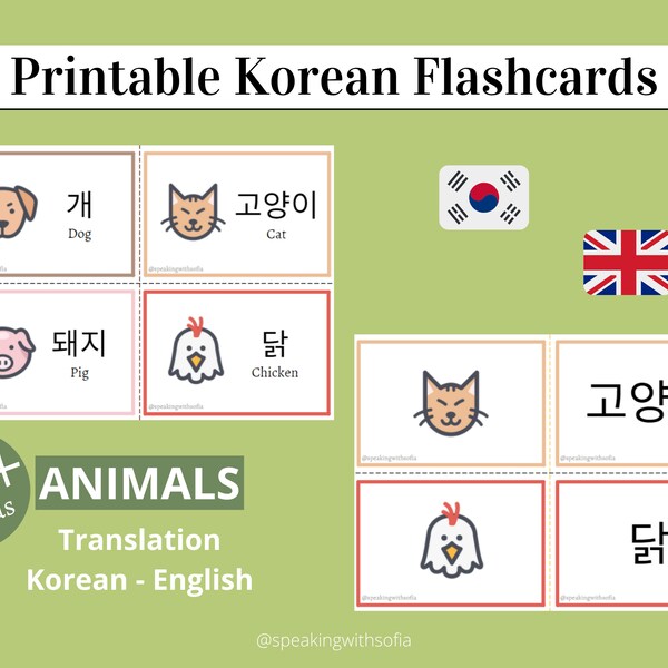 Korean Flashcards Etsy