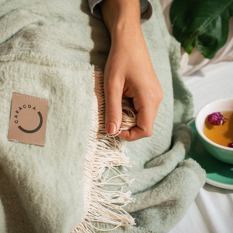 100% organic cotton, comfort size 150 x 200 cm, cuddly blanket, throw, bedspread image 3
