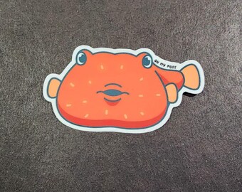 Potato Puffer Fish Sticker: Waterproof Vinyl Decal