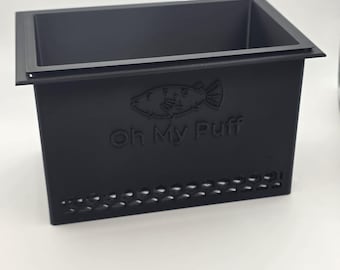 Vaso para fibra filtrante/material filtrante de acuario impreso en 3D: PETG seguro para arrecifes, 7 x 4,5 pulgadas.