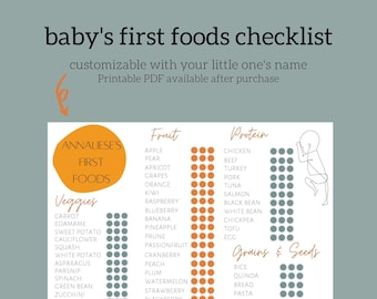 premiers aliments de bébé // liste de contrôle des premiers aliments //