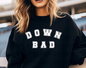 NUOVO!! Taylor Down Bad ispirato PNG SVG / 14 colori / Poeta torturato / Carattere di calcio della palestra universitaria / Eras DIY Swiftie Lyrics Gift