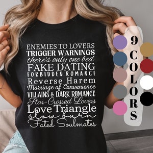 Romance Book Tropes PNGs | 9 Colors!!! | Dark Romance Reader | Digital Graphics | Enemies To Lovers | Smut | One Bed | Reverse Harem