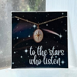 Wieder vorrätig! Starfall Festival Anhänger | 18K Gold Halskette | ACOTAR TOG inspiriert | Rhysand & Feyre | Aelin | Perlmutt SJM Buch Geschenk