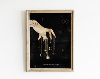 Manon Blackbeak Inspired Print | Book Witch | Celestial Moon | Poster | Fantasy Art | Dark Romance