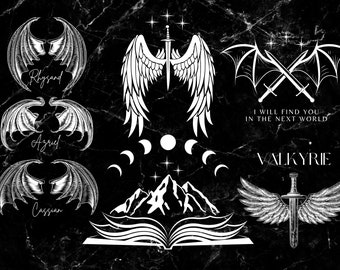 ACOTAR Inspired PNGs SVGs Bundle | Favorite Bat Boys | To The Stars Who Listen | Rhysand Feyre Cassian Nesta | Velaris Book | B&W Graphics