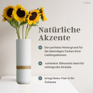 Vaso In Ceramica Bianco Con Cordino Di Canapa | Design Minimal | Perfetto Per Fiori Freschi O Secchi E Decorazioni