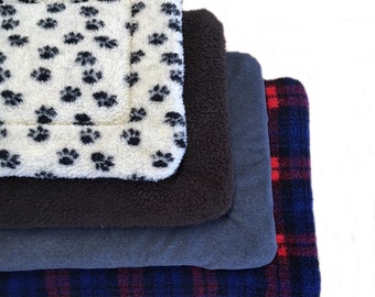 PnH  Quilted Dog Pad, Cosy Mat For Cage, Crate or Home - SHERPA FLEECE - Size & Colour Options