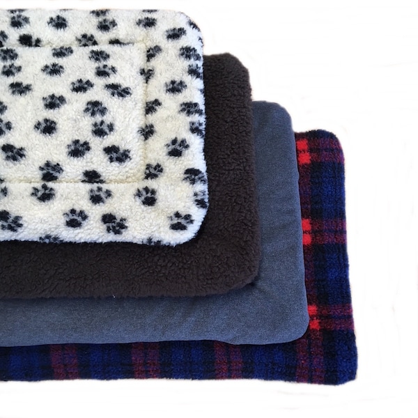 PnH  Quilted Dog Pad, Cosy Mat For Cage, Crate or Home - SHERPA FLEECE - Size & Colour Options