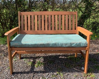 Garden Bench Cushion - Turquoise / Teal, Brown Waves. 3ft, 4ft and 5ft options with Spare Covers available