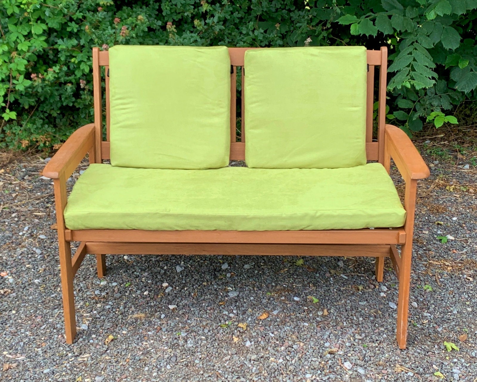 Pnh Garden Bench Cushion GREEN Faux Suede. 3ft 4ft and 5ft Options. Full Cushion Sets With Back Pads or Side Pillows Available Etsy