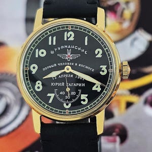Watch Sturmanskie Vintage Mechanical Wristwatch USSR Pobeda 2602 Yuri Gagarin